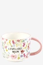 Pink Floral Loveliest Mum Mug