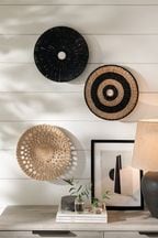 Set of 3 Natural Woven Bowls Wall Art