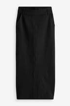 Black Long Midi Column Skirt