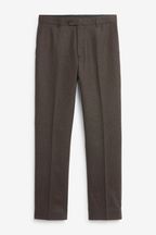 Brown Wool Blend Donegal Suit: Trousers