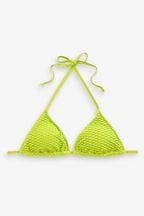 Lime Green Crochet Triangle Bikini Top