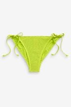 Lime Green Crochet Tie Side Bikini Bottoms