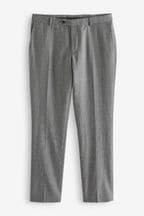 Grey Slim Fit Signature Empire Mills 100% Wool Puppytooth Suit: Trousers