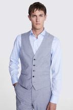 Grey Stretch Suit: Waistcoat