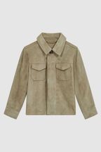 Reiss Sage Spark Junior Suede Overshirt