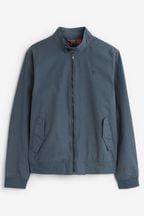Blue Shower Resistant Check Lining Harrington Jacket