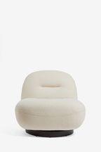 Soft Cosy Bouclé Ivory Natural Otis Swivel Accent Chair