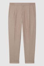 Reiss Fawn Brighton Relaxed Drawstring Trousers with Turn-Ups