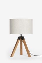 Brown Bronx Wood Tripod Table Lamp