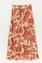 FatFace Cream Sascha Vine Floral Midi Skirt