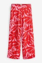FatFace Red Ikat Leaves Palazzo Trousers