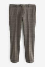 Brown Skinny Fit Check Suit: Trousers