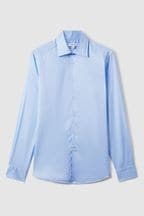 Reiss Blue Frontier Slim Fit Cotton Blend Shirt