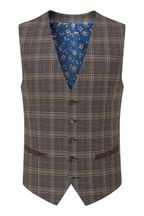 Skopes Ackley Brown Check Suit Waistcoat