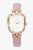 Nude Pink Embossed PU Strap Watch