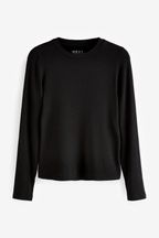 Black Soft Touch TENCEL™ Long Sleeve Crew Neck T-Shirt