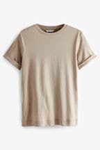 Stone Natural Plain 100% Cotton Short Sleeve T-Shirt