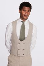 MOSS Slim Fit Brown Houndstooth Suit Waistcoat