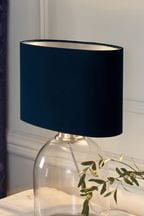 Navy Blue Oval Velvet Light Shade
