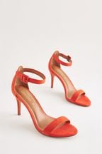 Orange - Sandales Signature en cuir à talons mi-hauts