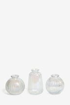 Set of 3 Clear Mini Glass Flower Vases