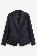Navy Blue Tailored Single Breasted Jacket