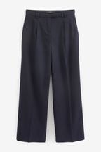 Navy Blue Tailored Wide Leg Trousers