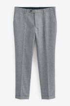 Grey Skinny Fit Check Suit: Trousers