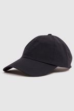 Reiss Black Fento Ripstop Baseball Cap