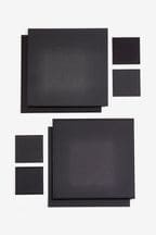 Black Reversible Faux Leather Set of 4 Placemats & Coasters