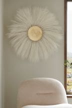 White and Gold Extra Large Pampas Grass Wall Art