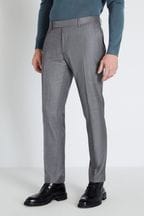 MOSS x Reda Slim Fit Grey Sharkskin Suit: Trousers