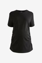 Black Maternity Ruched Side T-Shirt