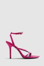 Reiss Magenta Camilla Strappy Sandal Heels