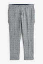 Grey Skinny Fit Check Suit: Trousers