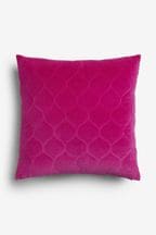Fuchsia Pink Square Velvet Ogee Cushion