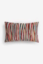 Multi Bright Rectangle Cut Velvet Stripe Cushion
