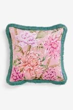 Pink Emporium Floral Fringe Edge Cushion