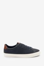 Navy Blue Regular Fit Perforated Side Trainers