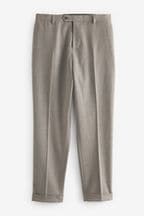 Stone Natural Relaxed Fit Donegal Suit: Trousers
