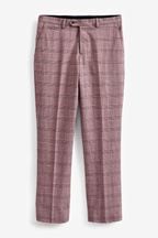 Pink Tailored Fit Check Suit: Trousers