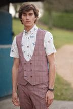 Pink Check Suit Waistcoat