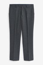 Charcoal Grey Slim fit Puppytooth Fabric Suit: Trousers