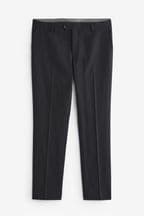 Black Slim Fit Signature Empire Mills British Fabric Herringbone Suit Trousers