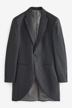 Charcoal Grey Herringbone Signature Empire Mills British Fabric Morning Suit Jacket
