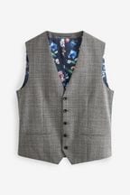 Light Grey Tailored Signature Empire Mills British Fabric Check Suit Waistcoat