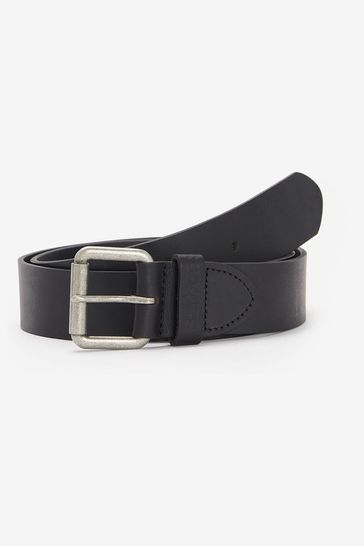 Buy Barbour Black Matt Leather Belt from Next Malta