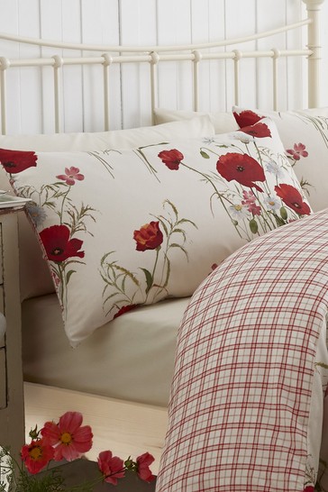 Catherine Lansfield Wild Poppies, Red Pattern Duvet Cover