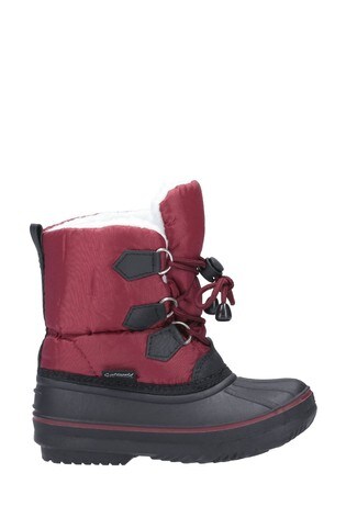 snow boots red laces