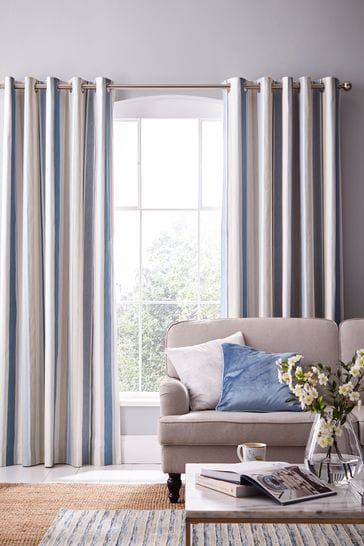 Buy Laura Ashley Awning Stripe Eyelet Curtains From The Next Uk Online Shop Laura ashley non ha bisogno di grandi presentazioni, quest'anno la famosa casa inglese festeggia 60 anni di attivita e mi piace sempre andare a leggere la storia che c'e dietro un grande successo. laura ashley awning stripe eyelet curtains